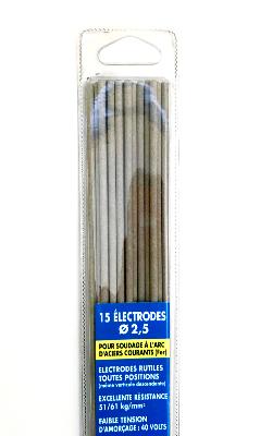 15 Electrodes grises s/ coque dia 2.5mm