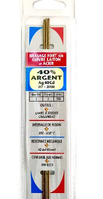 Brasure 40% Argent 3 baguettes