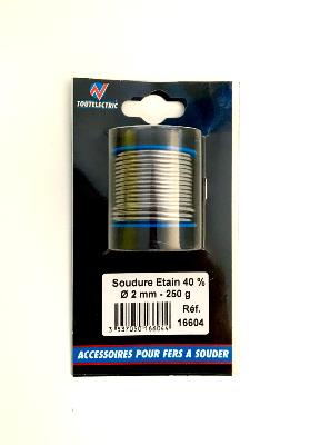 Soudure étain 40% - 2mm bobine 250g